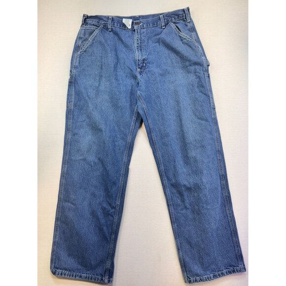 Carhartt Mens Dungaree Fit Jeans Size 40x34 Blue Denim Cotton - Picture 1 of 11